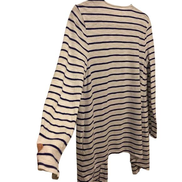 Chico's Striped Cotton The Ultimate Tee Collection Cotton Nautical Cardigan SZ 0 - Picture 8 of 10